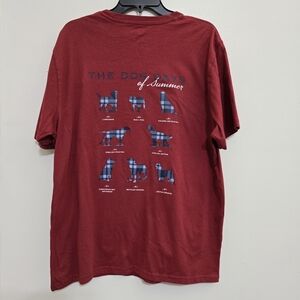 nwt SOUTHERN PROPER size Large Dog Days Graphic Tee Chest Pocket Dark Red‎